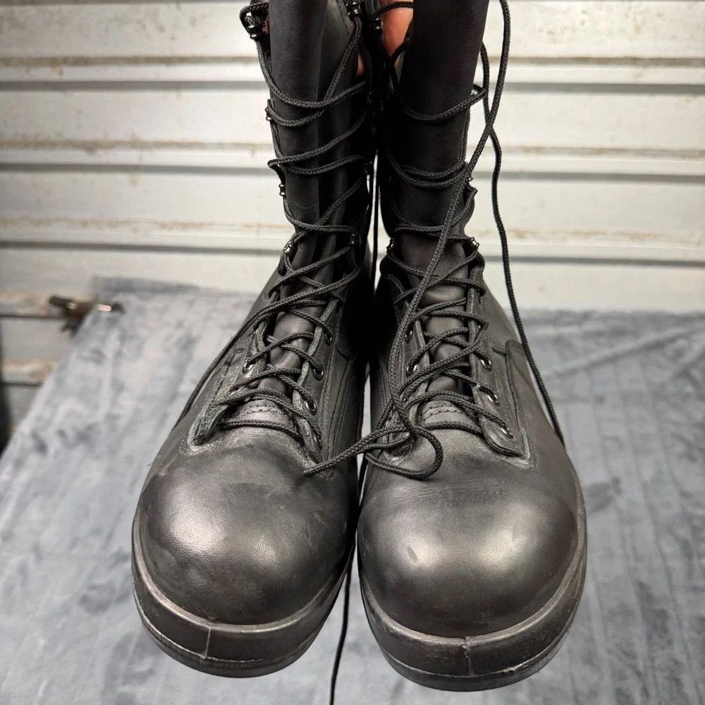 Belleville 800 ST Mens Black Leather Gore-Tex Steel Toe Navy Flight Boots 12 R